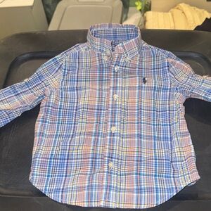 Ralph Lauren sz 24 months button down long sleeve shirt.